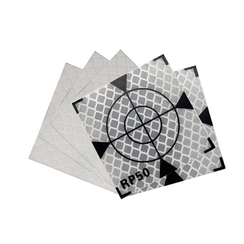Image of 50X50MM 100PCS Reflector Targets for Total Stations Paste Up Reflector, Survey Target Mark with Black Triangle Reflective Sheet for Total Stations,White