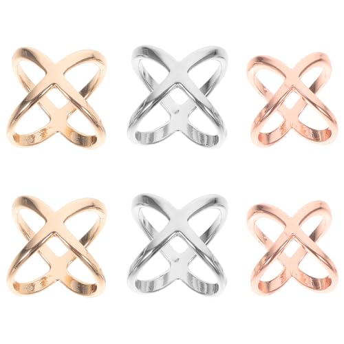 Beavorty Anillos para Bufandas de Aleación 6piezas Diseño Único y Superficie Lisa, Clip para Bufandas sin Dañar Ropa, Adecuado para Uso Diario y Bodas