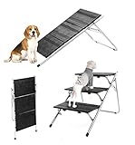 [Leicht zu reinigen]: Der Metallrahmen und die rutschfesten Stufen aus Kunststoff sind leicht zu reinigen und trocknen schnell. Sie müssen nur leicht mit Wasser abgespült werden und die Hundeleiter ist komplett neu.