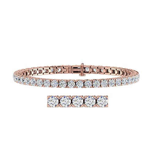 Image of 2 to 7 Carat Natural Diamond Tennis Bracelet for Women in 14K Gold (7 Inch) - IGI Certified (I1-I2 Clarity)