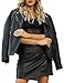 Giolshon Damen Lederjacke Kunstleder Bikerjacke Frühling Herbst Beiläufig Weiche Kurz Mantel 53 Schwarz M