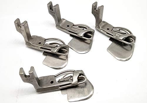 HONEYSEW Spring Hemmer Foot Double Fold #490359 1/16" 1/8" 3/16" 1/4" Hemming Presser Foot for Single Needle Sewing Machine (4PCS-1/16+1/8"+3/16"+1/4")