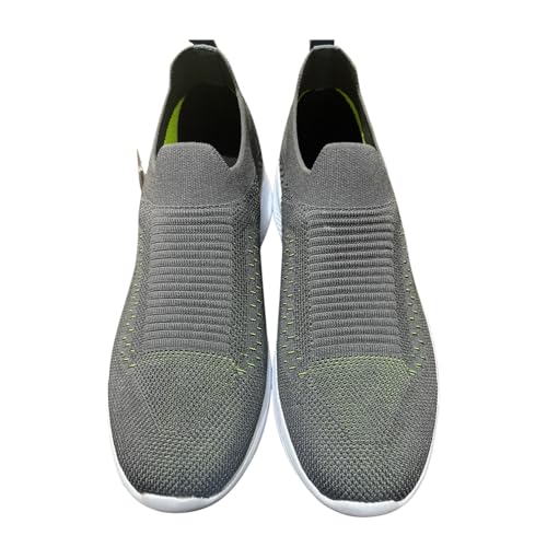 Image of Men's Slip-On Walking Shoes with Breathable Knit Mesh Upper | Lightweight Cushioned Sole Casual Sneakers | Sock-Style Flexible Comfort Shoes for Walking, Travel & Light Sports