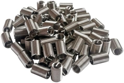 M8 x 1.25mm x 3D Helicoil Wire Inner Thread Inserts, Coiled Wire Helical Screws, 304 Stainless Steel, Metric, 70Pcs