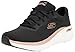 Skechers Women's Arch Fit 2.0 Glow The Distance Slip-On Sneakers, Black Mesh/Rose Gold Trim, 6 UK