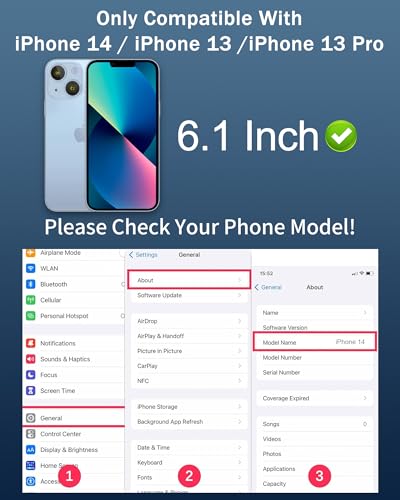 Image of Privacy Screen Protector for iPhone 13 Pro / for iPhone 13 / for iPhone 14, Tempered Glass Film with Easy Installation Frame 2 Pack True 25 Anti Spy Anti-Blue Light Eye Protection 9H Hardness (6.1 inch Blue)