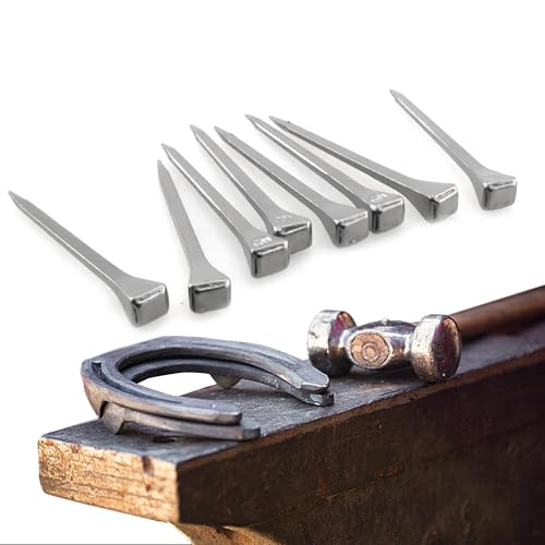 Image of Steel 2.1 inch Horseshoe Nails E6 Horseshoe Nails Box of 250pcs | Stainless Steel Nail-Horse Hoof Training Supplies Tool for Securing Firmly