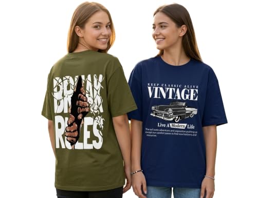Image of AUSK Oversized T-Shirts || Printed Half Sleeve Tshirt for Womens
