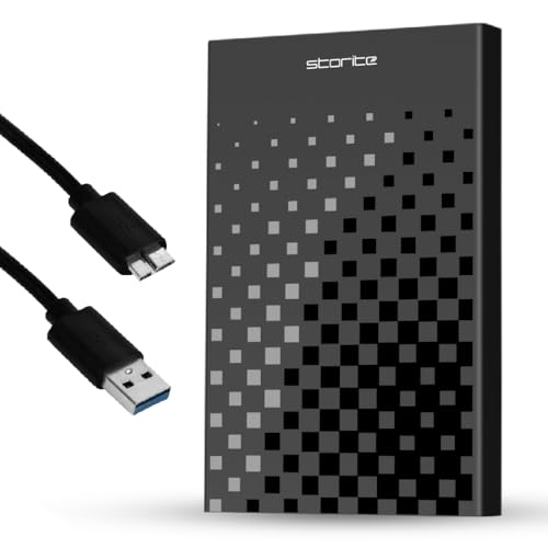 Storite Externe Festplatte, 250 GB, USB 3.0, tragbar, leicht, Plug & Play, Datensicherungsspeicher für Laptop, PC, Mac, Gaming und Desktop