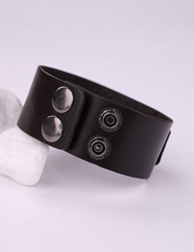 Dawapara braccialetto in pelle e metallo per