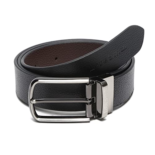 Image of LOUIS STITCH Men's Italian Leather Reversible Belt 1.25 inch (35mm) Handcrafted Formal Waist Band Officewear Men Gents Boys (Brown /Black) (FF-CS-)