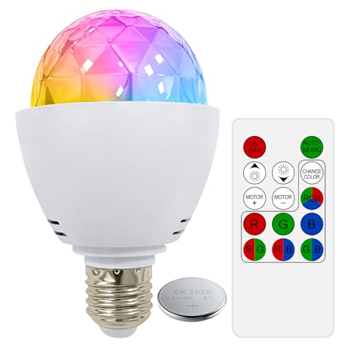 YATOSEEN Disco Glühbirne, E27 Discolicht Kristallkugel Rotierende LED RGB...