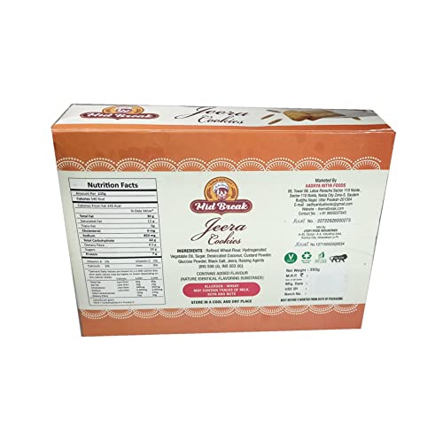 Image of MidBreak Healthy Jeera Biscuits - 25% Less Fat, Premium Handmade Cumin Cookies | Light & Crunchy Tea-Time Snack | 300g x 2- Pack of 2