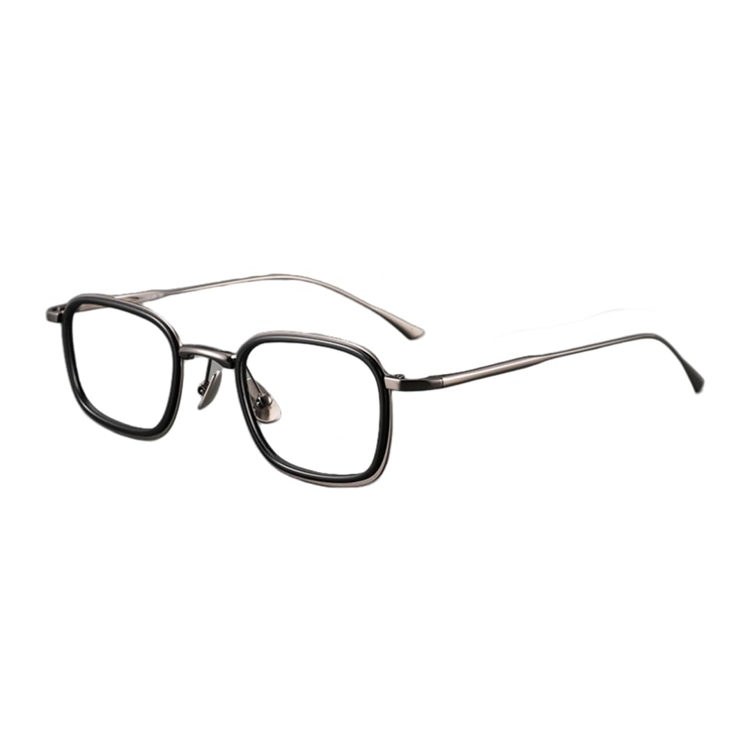 Lunettes pour hommes en acétate de titane avec monture cerclée classique - 8