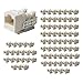 LOGICO 100 Pieces Cat6a Keystone Jacks White with Dust Cap â€“ 22-26 AWG PCB Female RJ45 Connectors for Network Ethernet Wall Jack Insert | Cat6a 110 Punch Down Block Socket 8-Port, 8-Connector (8P8C)