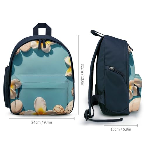 Frame Exotic Floral Pattern Printing Backpack for Men Women, Durable Small Bookbag Lightweight Daypack for Travel, Hiking, Blue-style2