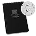 Rite in the Rain All-Weather Top-Spiral Notebook, 4" x 6", Black Cover, Universal Pattern (No. 746)