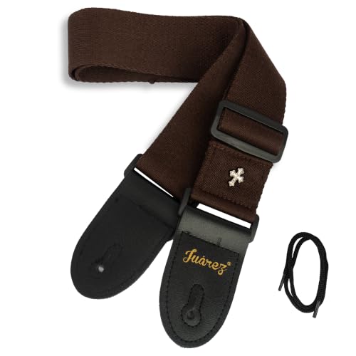 JUAREZ JRZ-STRAP-BRN Retro Cross Guitar Strap, Adjustable Jacquar...