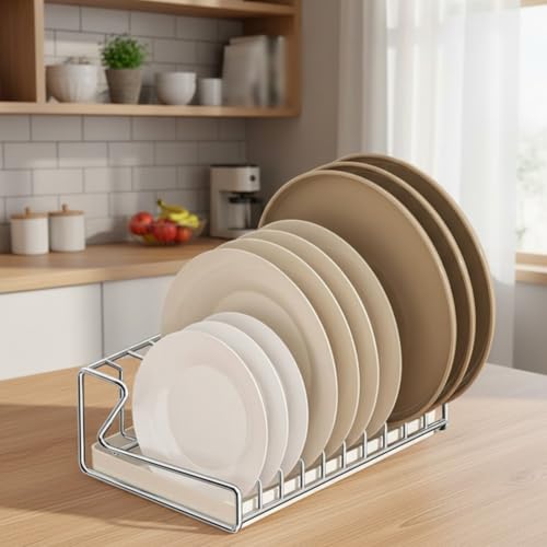 Escurridor de platos inoxidable 304 con bandeja de drenaje para encimera 4