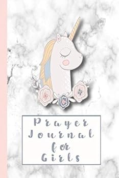 Prayer Journal for Girls: 6 x 9" Prayer and art journal to explore Gods word during a sermon or at Sunday school - Floral unicorn