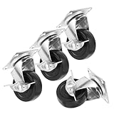 GRIRIW 4pcs Cart Replacement Wheels for Laundry Rack Home Furniture Casters Wheels Stem Caster Brake