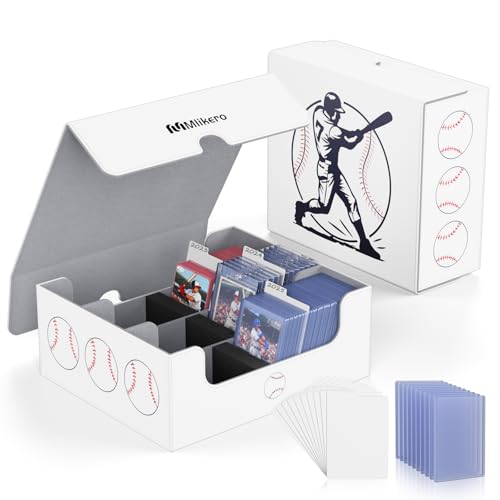 Image of Mlikero Baseball Card Storage Box, Trading Card Storage Box Oversized Fits Toploaders, Magnetic Closure Sports Card Case for Baseball Cards (Holds 500+ Toploaders)