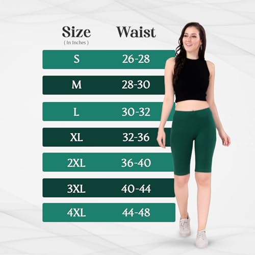 Image of TRASA Women's Cotton Fashion Biker Workout Cycling Shorts, Avialable Sizes: S,M,L,XL,2XL,3XL