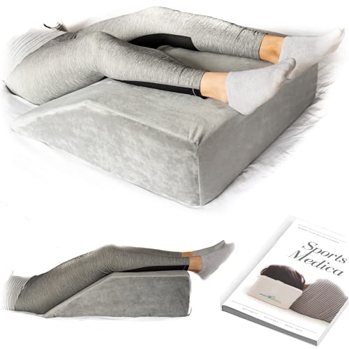 Bed Wedge Pillow for Legs - Memory Foam Triangle ramp Designed to Reduce Acid Reflux, Snoring - King Sized Leg Elevation Medical Support for Post Surgery - Pregnancy - Liberator (Dark Grey)