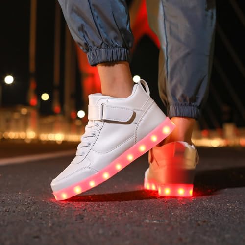 Image of YuanRoad Unisex LED Light Up Shoes with USB Charging Glowing Luminous LED Sneakers