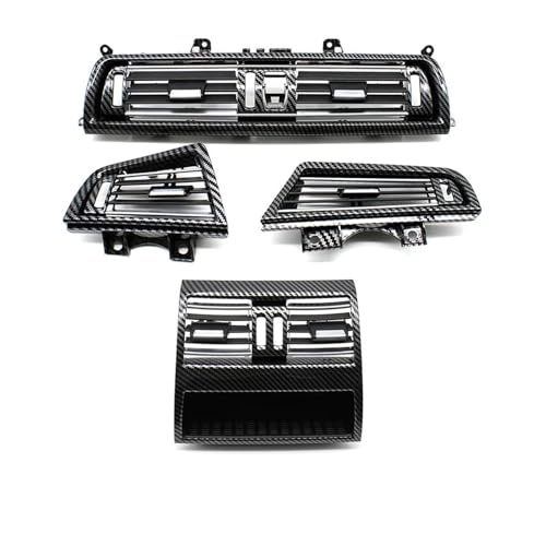 Salidas De Aire Acondicionado Del Coche Rejilla Ventilación Delantera Izquierda Derecha Y Trasera Con Aspecto Fibra Carbono Para Serie 5 F10 F11 F18 520i 523i 525i 528i 535i(LHD 4PCS-C)