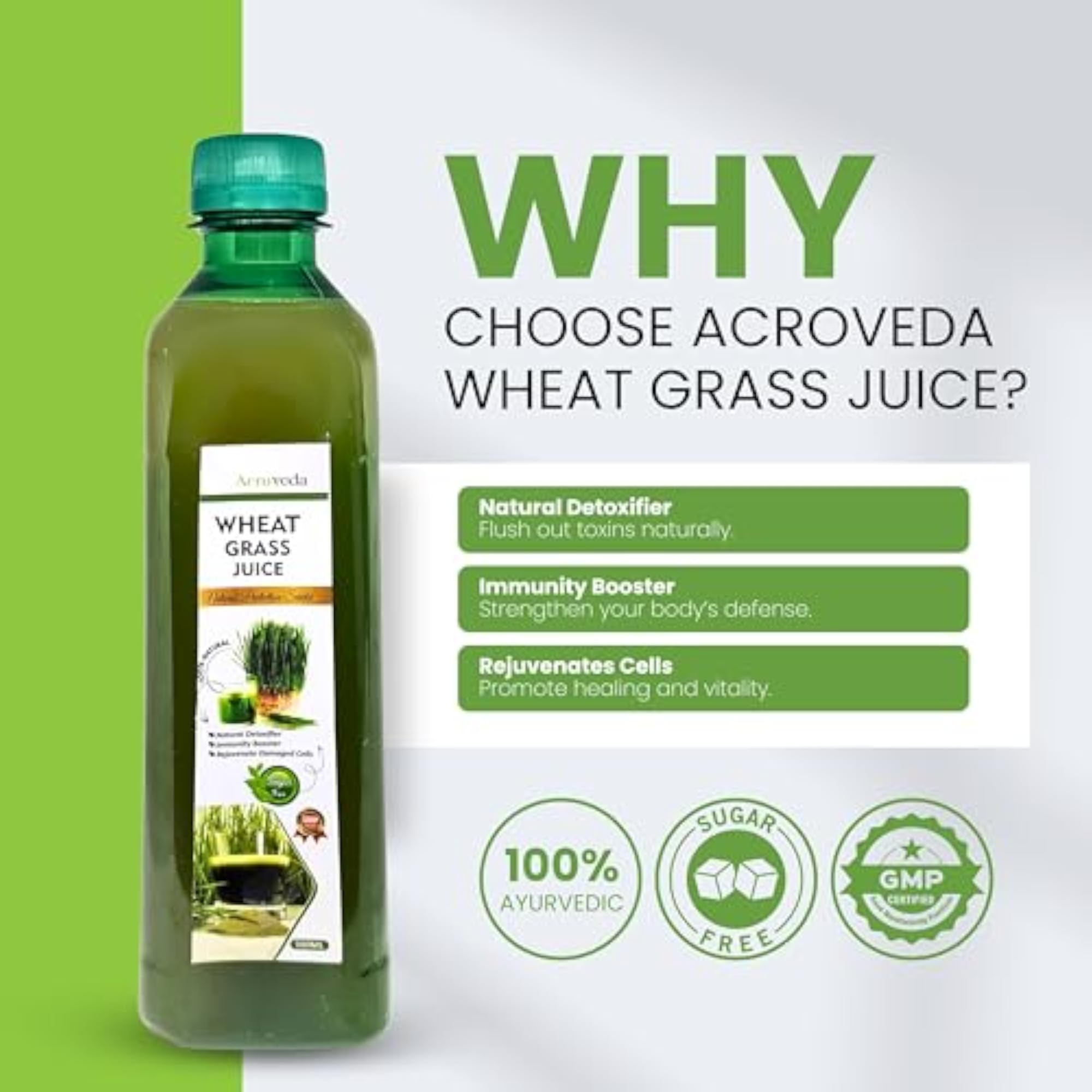 Acroveda Wheat Grass Juice 500ml Natural Immunity Booster