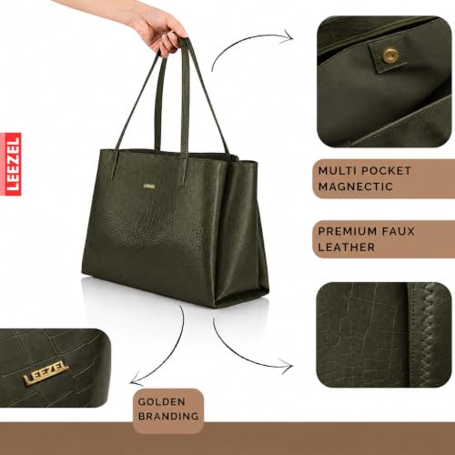 LEEZEL vegan leather tote bag – image 3