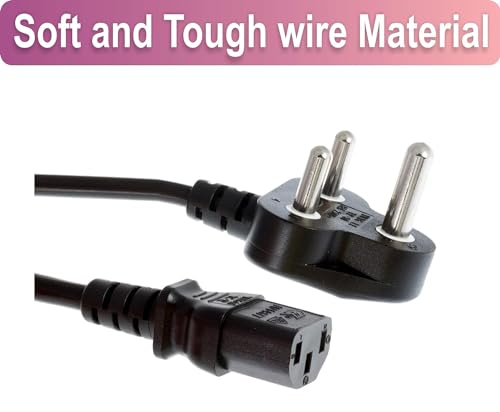 Image of Pure Copper Wire Kettle Socket 3 Pin 1.8 Meter Ac Power Cable /Cord Compatible with Amps Audio Equipment Camera Desktop Pc Game Players Monitor Printer Scanner LCD Smps CPU Computer