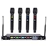 Citronic | Quad Wireless Microphone System with Tuneable UHF License Free Frequencies, Stage, Theatre, Performance | 4 x UHF wireless Handheld Microphones, Independent 7-band EQ for Each Channel #1