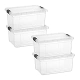 Superio Clear Storage Boxes with Lids, 2 Quart Plastic Container Bins for Organizing, Stackable Crates, BPA Free, Non Toxic, Odor Free,...