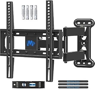 Mounting Dream TV Wall Mount Bracket Swivel and Tilt for Most 26-55 Inch LED, LCD and OLED Flat Screen TVs up to VESA 400x400mm and 27 kg with Fischer Wall Plug, Corner TV Bracket MD2377-02