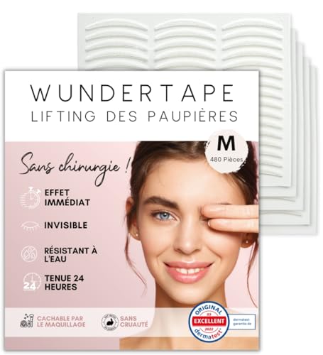 Ruban correction invisible des paupières tombantes WUNDERTAPE M bande adhésive paupière