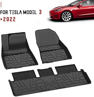 Farasla New 2022 All-Weather Floor Mats for Tesla Model 3 (Set of 3)