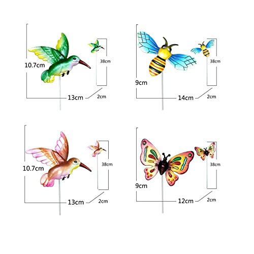 Décorations pour pots de fleurs : lot de 5 tuteurs papillon 38cm