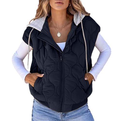 Body warmer femme gilet matelassé sans manches doudoune courte hiver à poche