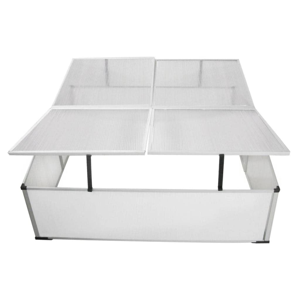 Serra con 4 coperchi in policarbonato, telaio in alluminio, 108 x 41 x 110 cm, resistente alle intemperie e ai raggi UV, ideale per serra, pomodori, serra, serra, serra, piante, antigelo e