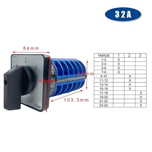 Interrupteur LW26-32 électrique triphasé 32A 660V à came rotative