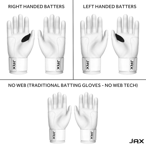JAX Batting Gloves | Platinum White | Strap Cuff - Thumbnail 4