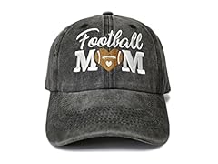 Football Mom Heart (Washed Black)