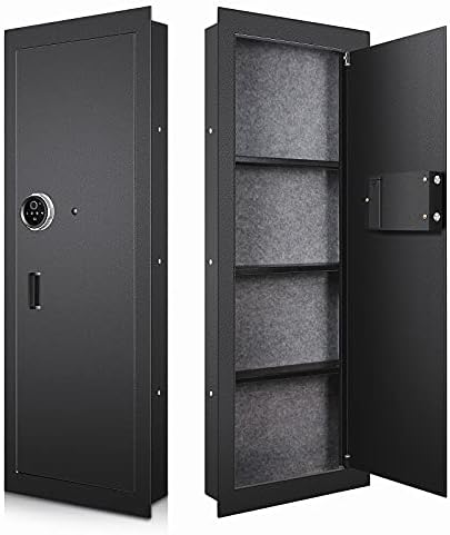 Langger V Biometric Wall Safe, Hidden Fingerprint Security Long Wall Safe, In Wall Safe Between Studs