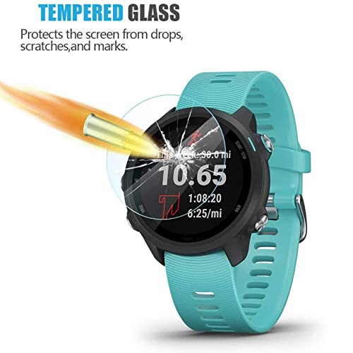 MWOOT Pack of 4 Screen Protector Glass Tempered Compatible with Garmin Forerunner 45 GPS Running Watch/Garmin Forerunner 45S GPS Running Watch, 2.5D HD 9H Hardness Anti-scratch Protective Film Cover