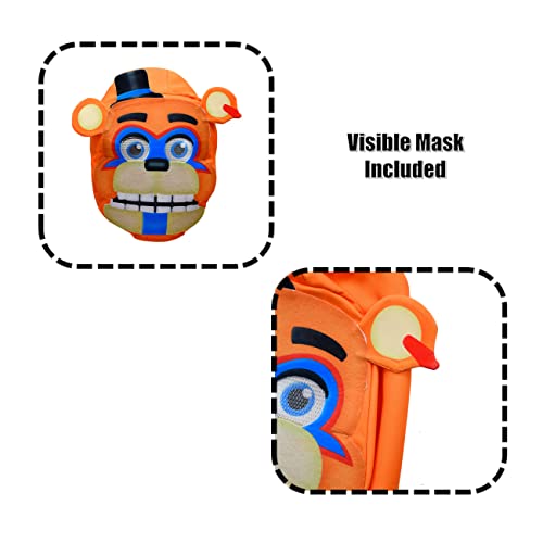 Boys Cosplay Jumpsuit Teen Kids Halloween Cartoon Costume Horror Dress Up Sets Bodysuit Role Play Game Outfits With Mask Birthday Party Gift 160Cm, Orange, 9-10Y #TOP4