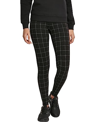 Urban Classics Damen Ladies Check High Waist Leggings, Schwarz (Black/White...