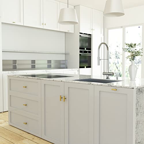 Goldenwarm 5Pack Single Hole Gold Cabinet Knobs And Pulls Door Cupboards Drawers Bedroom Furniture Handles 2 Inch Overall Length Brushed Brass #TOP6