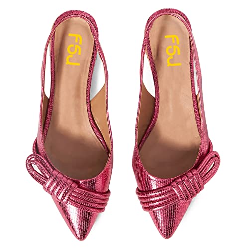 FSJ Women Stylish Pointed Toe Low Heel Flats Slip On Slingback Casual Summer Walking Daily Office Ladies Shoes Size 4-15 US